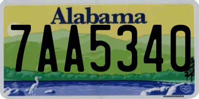 AL license plate 7AA5340