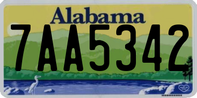 AL license plate 7AA5342