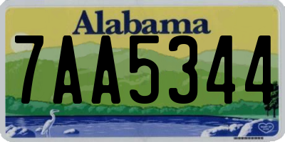 AL license plate 7AA5344