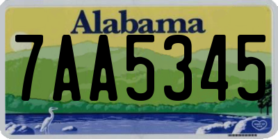 AL license plate 7AA5345