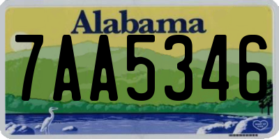 AL license plate 7AA5346