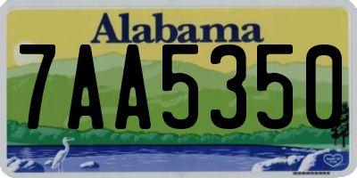 AL license plate 7AA5350