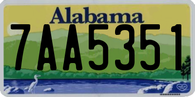 AL license plate 7AA5351