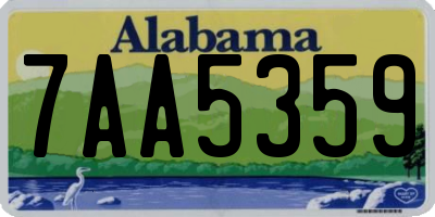 AL license plate 7AA5359