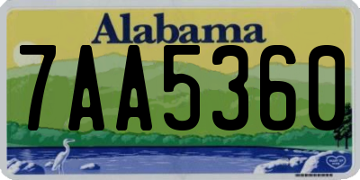 AL license plate 7AA5360