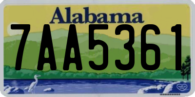 AL license plate 7AA5361