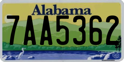 AL license plate 7AA5362