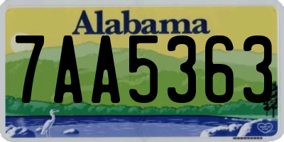 AL license plate 7AA5363