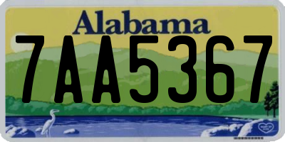 AL license plate 7AA5367