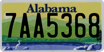 AL license plate 7AA5368