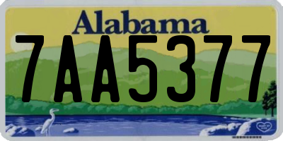 AL license plate 7AA5377