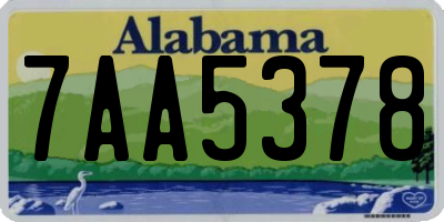 AL license plate 7AA5378
