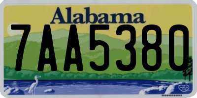 AL license plate 7AA5380