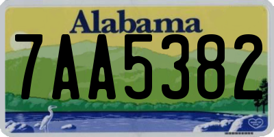 AL license plate 7AA5382