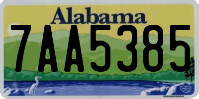 AL license plate 7AA5385