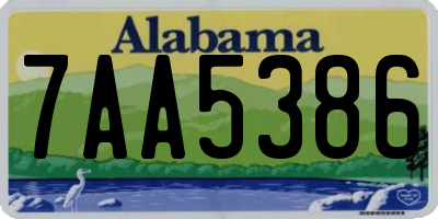 AL license plate 7AA5386