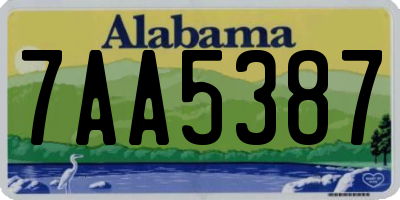 AL license plate 7AA5387