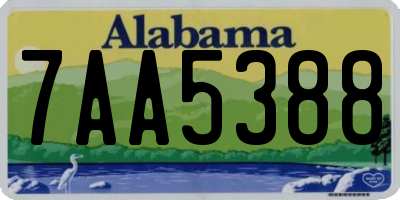 AL license plate 7AA5388