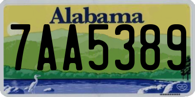 AL license plate 7AA5389
