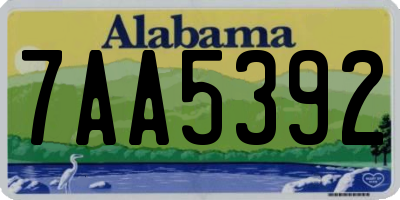 AL license plate 7AA5392