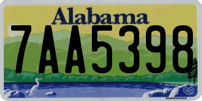 AL license plate 7AA5398