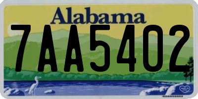 AL license plate 7AA5402