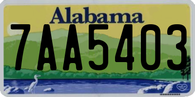 AL license plate 7AA5403