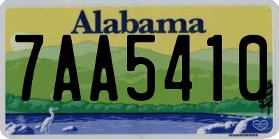 AL license plate 7AA5410