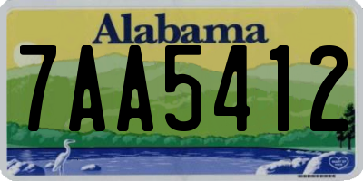 AL license plate 7AA5412