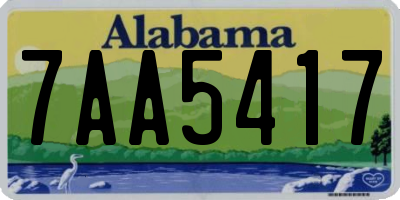 AL license plate 7AA5417