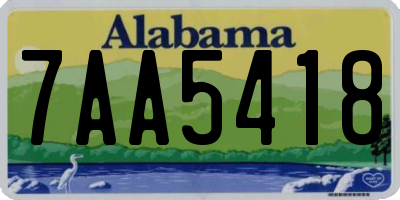 AL license plate 7AA5418