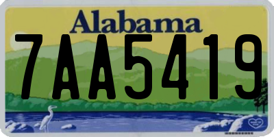 AL license plate 7AA5419