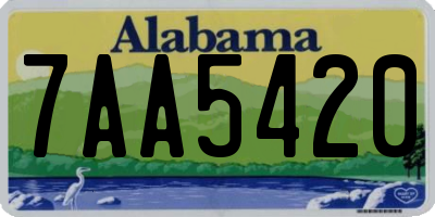 AL license plate 7AA5420
