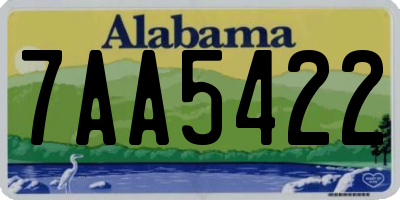AL license plate 7AA5422