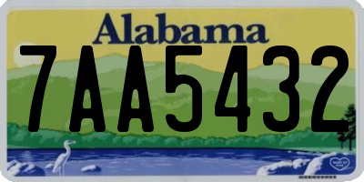 AL license plate 7AA5432