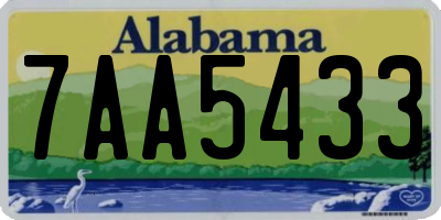 AL license plate 7AA5433
