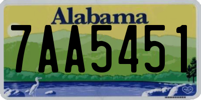 AL license plate 7AA5451