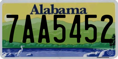 AL license plate 7AA5452