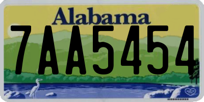 AL license plate 7AA5454