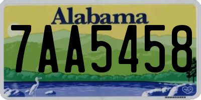 AL license plate 7AA5458