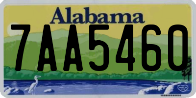 AL license plate 7AA5460