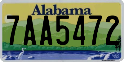 AL license plate 7AA5472
