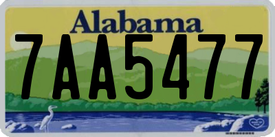 AL license plate 7AA5477