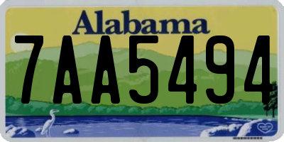 AL license plate 7AA5494