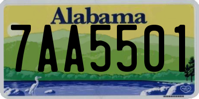 AL license plate 7AA5501
