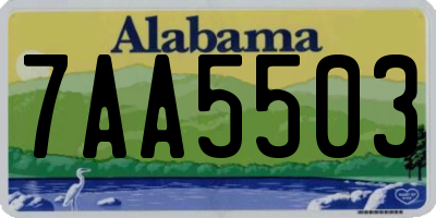AL license plate 7AA5503