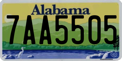AL license plate 7AA5505