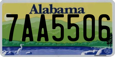 AL license plate 7AA5506