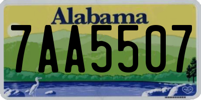 AL license plate 7AA5507
