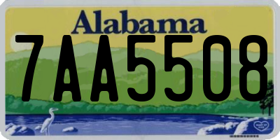 AL license plate 7AA5508